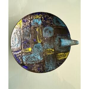 Mid Century MCM Vallenti Italy Metal/Enamel Ashtray